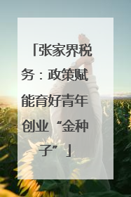 张家界税务：政策赋能育好青年创业“金种子”