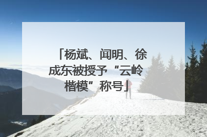 杨斌、闻明、徐成东被授予“云岭楷模”称号