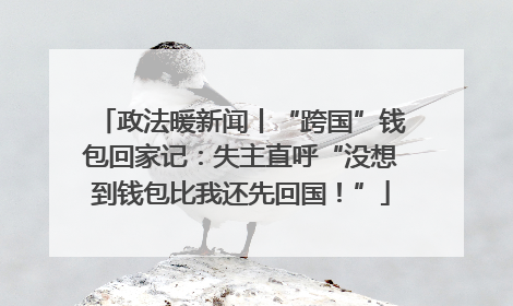 政法暖新闻丨“跨国”钱包回家记：失主直呼“没想到钱包比我还先回国！”