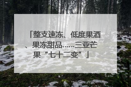 整支速冻、低度果酒、果冻甜品……三亚芒果“七十二变”