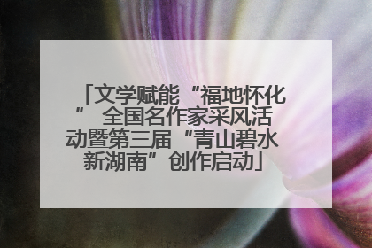 文学赋能“福地怀化” 全国名作家采风活动暨第三届“青山碧水新湖南”创作启动