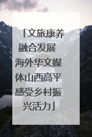 文旅康养融合发展 海外华文媒体山西高平感受乡村振兴活力