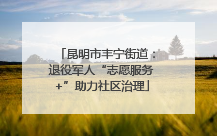昆明市丰宁街道：退役军人“志愿服务+”助力社区治理