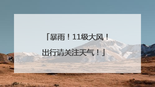 暴雨！11级大风！出行请关注天气！