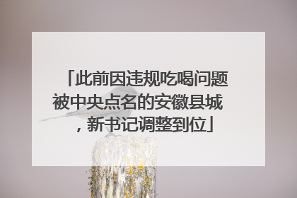 此前因违规吃喝问题被中央点名的安徽县城，新书记调整到位