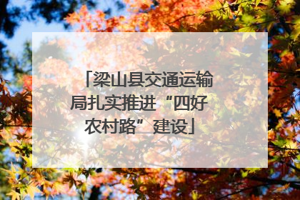 梁山县交通运输局扎实推进“四好农村路”建设