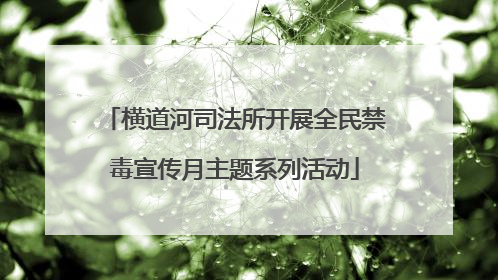 横道河司法所开展全民禁毒宣传月主题系列活动