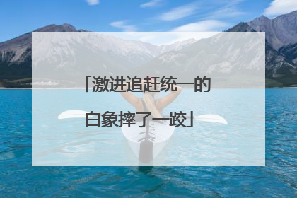 激进追赶统一的白象摔了一跤