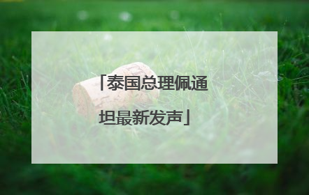 泰国总理佩通坦最新发声