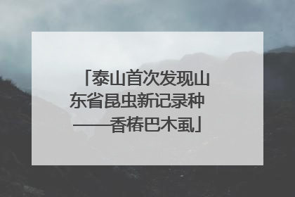 泰山首次发现山东省昆虫新记录种——香椿巴木虱