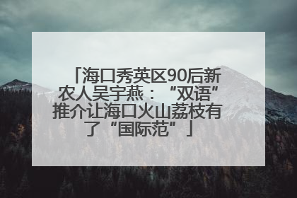 海口秀英区90后新农人吴宇燕：“双语”推介让海口火山荔枝有了“国际范”