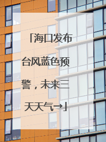 海口发布台风蓝色预警，未来三天天气→