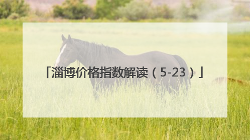 淄博价格指数解读（5-23）