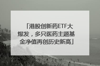 港股创新药ETF大爆发，多只医药主题基金净值再创历史新高