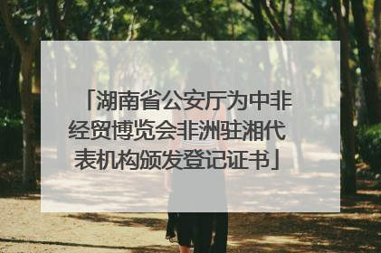 湖南省公安厅为中非经贸博览会非洲驻湘代表机构颁发登记证书