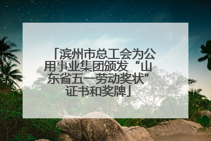 滨州市总工会为公用事业集团颁发“山东省五一劳动奖状”证书和奖牌