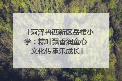 菏泽鲁西新区岳楼小学：粽叶飘香润童心 文化传承乐成长