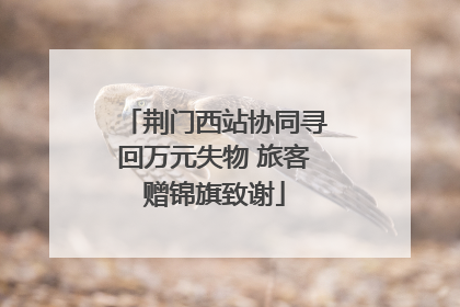 荆门西站协同寻回万元失物 旅客赠锦旗致谢