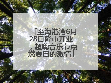 至海港湾6月28日隆重开业，超嗨音乐节点燃夏日的激情