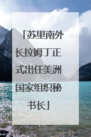 苏里南外长拉姆丁正式出任美洲国家组织秘书长
