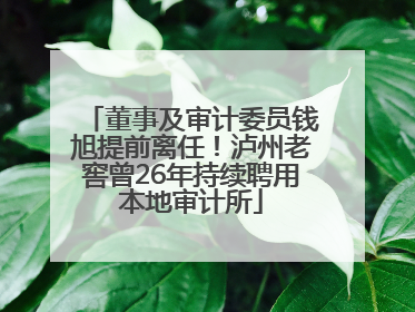 董事及审计委员钱旭提前离任！泸州老窖曾26年持续聘用本地审计所