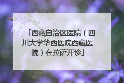 西藏自治区医院（四川大学华西医院西藏医院）在拉萨开诊