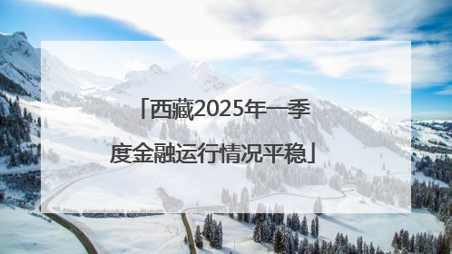 西藏2025年一季度金融运行情况平稳