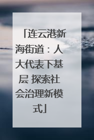 连云港新海街道：人大代表下基层 探索社会治理新模式