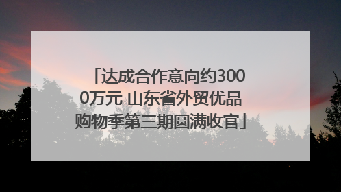 达成合作意向约3000万元 山东省外贸优品购物季第三期圆满收官