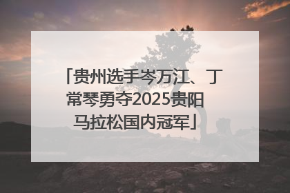 贵州选手岑万江、丁常琴勇夺2025贵阳马拉松国内冠军