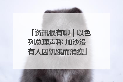 资讯很有聊｜以色列总理声称 加沙没有人因饥饿而消瘦