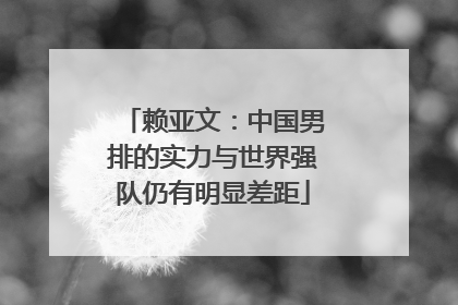 赖亚文：中国男排的实力与世界强队仍有明显差距