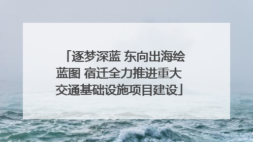 逐梦深蓝 东向出海绘蓝图 宿迁全力推进重大交通基础设施项目建设