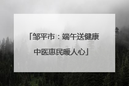 邹平市：端午送健康 中医惠民暖人心