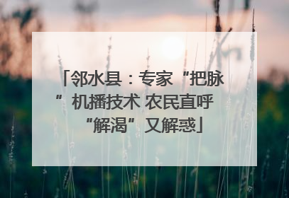 邻水县：专家“把脉”机播技术 农民直呼“解渴”又解惑