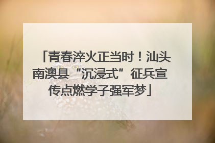 青春淬火正当时！汕头南澳县“沉浸式”征兵宣传点燃学子强军梦