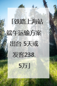 铁路上海站端午运输方案出台 5天或发客238.5万