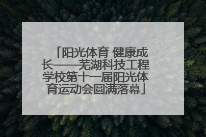 阳光体育 健康成长——芜湖科技工程学校第十一届阳光体育运动会圆满落幕
