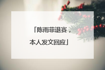 陈雨菲退赛，本人发文回应