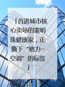 首进城市核心卖场的董明珠健康家,正撕下“格力=空调”的标签