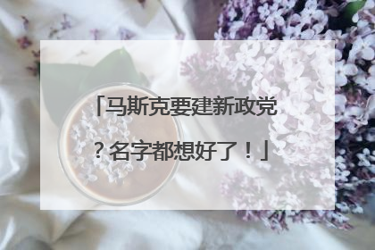 马斯克要建新政党？名字都想好了！