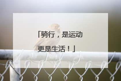 骑行，是运动更是生活！
