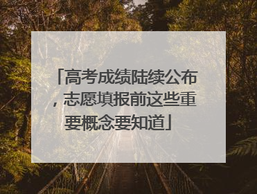 高考成绩陆续公布，志愿填报前这些重要概念要知道