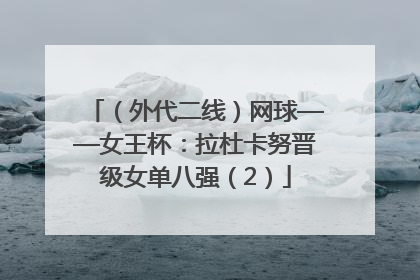 （外代二线）网球——女王杯：拉杜卡努晋级女单八强（2）