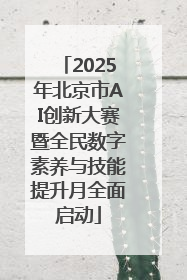 2025年北京市AI创新大赛暨全民数字素养与技能提升月全面启动