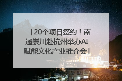 20个项目签约！南通崇川赴杭州举办AI赋能文化产业推介会
