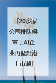 20多家公司排队候审，AI企业再掀赴港上市潮