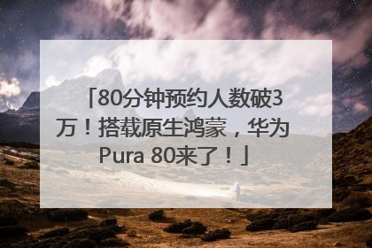 80分钟预约人数破3万！搭载原生鸿蒙，华为Pura 80来了！