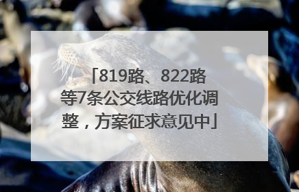 819路、822路等7条公交线路优化调整，方案征求意见中